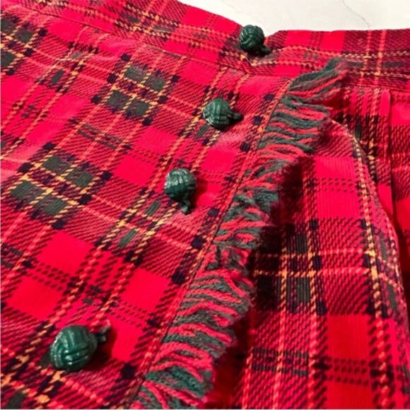 Vintage Susan Bristol Holiday Plaid Midi Kilt Skirt - Picture 8 of 15
